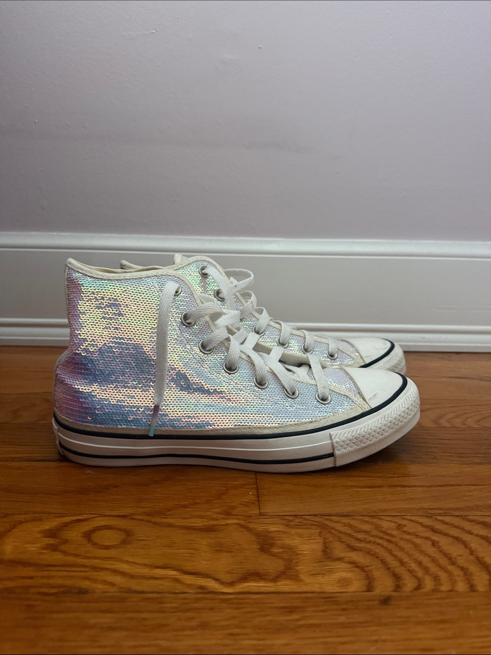 High-Top Converse with Iridescent Sequin